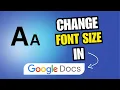 How To Change Font Size In Google Docs