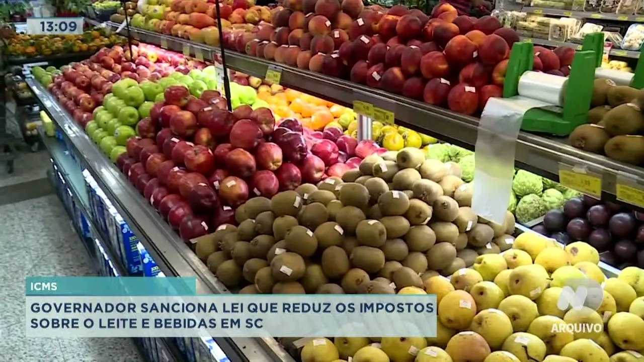 ICMS: governador sanciona lei que reduz os impostos sobre o leite e bebidas em SC