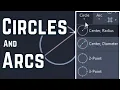 Autocad - How to draw Circles and Arcs Tutorial Step by Step