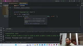 Test Variates Generates random number from exponential