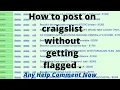 Craigslist posting tricks How to post on craigslist without getting flagged Craigslist tutorial