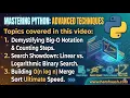 Python Session 4 Big O Search and Sorting algorithms