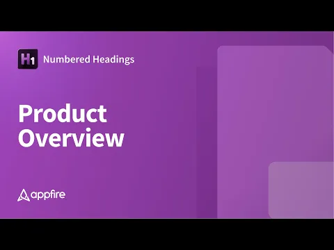 watch Numbered Headings video