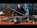 Download Lagu CROCODILE MEAT on a CHARCOAL GRILL, GRILLED CROCODILE MEAT.