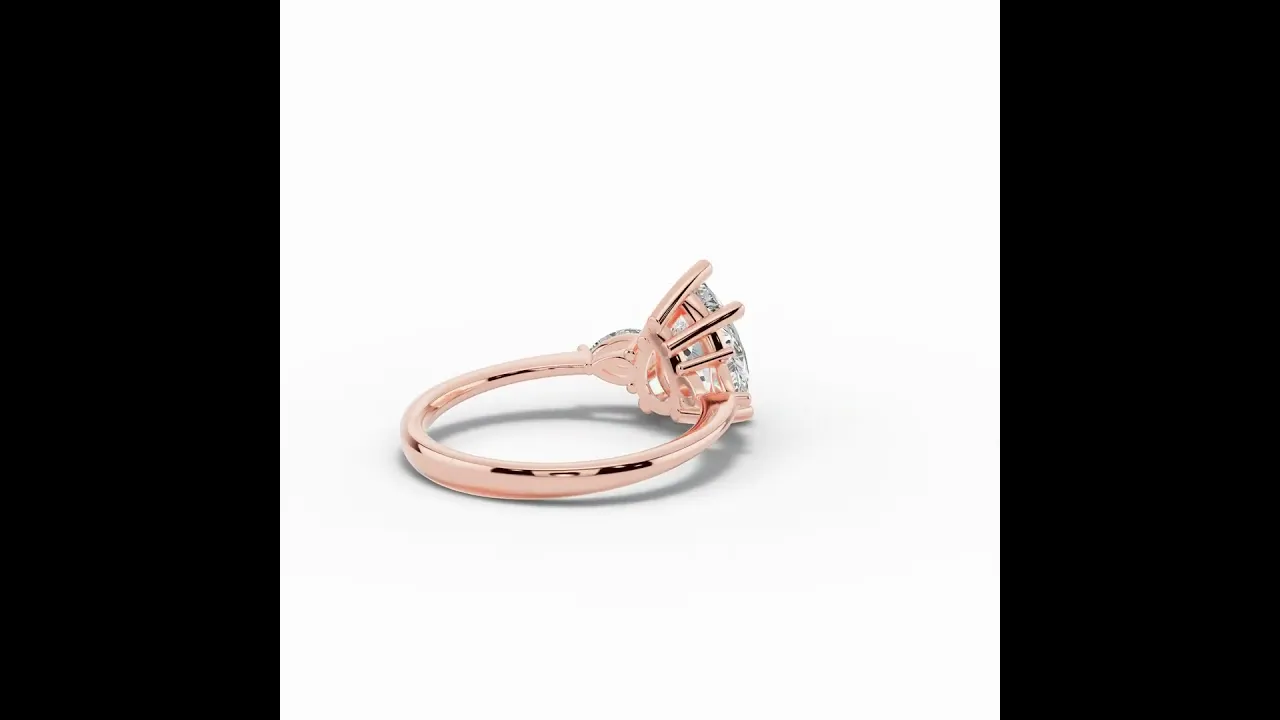 Vionne Pear Three-Stone Engagement Ring