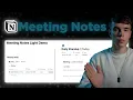 Ultimate Notion Meeting Notes Tutorial Free Template
