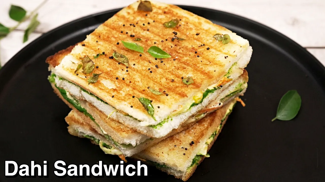 No Oil 5 Minutes Curd Sandwich - Dahi Tadka Sandwich   Veg Sandwich   Healthy Recipe