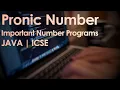 Pronic Number Important Java Program ICSE
