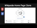 Wikipedia Home Page Clone with HTML CSS