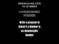Check if a Number is an Automorphic Number in Java Java Number Programs Logic Ladder