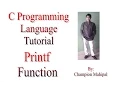 C Programming Language Tutorial 8 Use of printf function