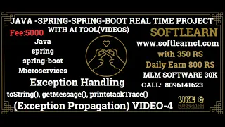 we can learn about toString getMessage printStackTrace Exception Propagation practical
