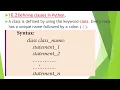 Python Classes and objects - Introduction Syntax and Example for defining Class