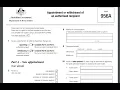 Form 956A Appointment or wit rawal of an authorised recipient for Australia
