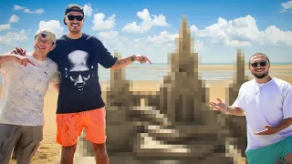 On fait un magnifique château de sable avec Fred qui trouvera une place dans vos cœurs
