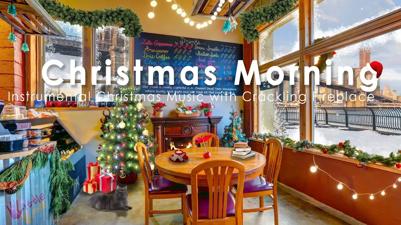 Christmas Coffee Shop Music - Happy NYC Ambience At Morning, Christmas Jazz, Fireplace Sounds & Snow Christmas Coffee Shop Music - Happy NYC Ambience At Morning, Christmas Jazz, Fireplace Sounds & Snow