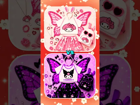 Purple vs Pink Kuromi 💜 Vs Mymelody🩷 Lisa Or Lena #pink #purple #tiktok #mymelody #kuromi #lisalena