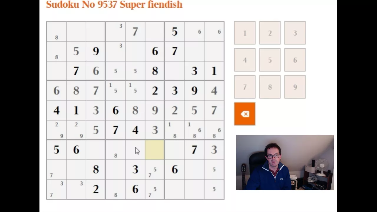 How to solve the Super Fiendish sudoku:  The Times 20 Dec