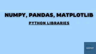 Numpy Pandas Matplotlib Python Libraries