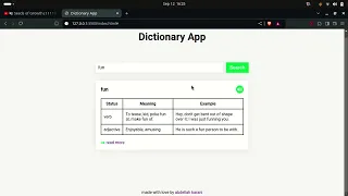 dictionary app using js