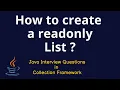 Java Interview Questions - How to create a read-only List