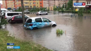 Омск приходит в себя после вчерашнего ливня