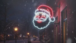 Neon Santa - Christmas winter snow ambience - 1 hour ASMR