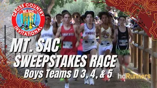 2025 XC Mt SAC Cross Country Invite Boys Individual Sweeps D3 D4 D5 