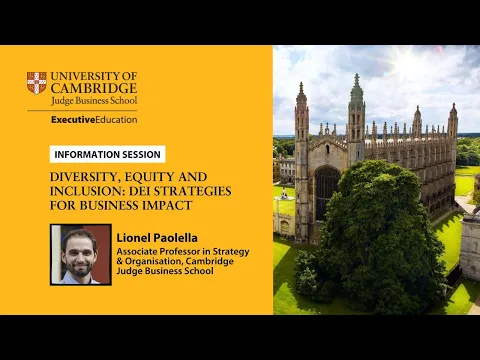 Information session on Cambridge Judge Business School’s Diversity, Equity and Inclusion programme