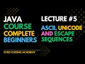 Java Programming Tutorial ASCII Unicode Escape Sequences in Java
