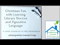 Learning Literary Devices and Figurative Language with a Christmas Twist Part 1