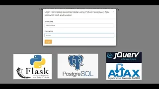 Login Form Using Bootstrap Modal using Python Flask jquery Ajax password hash and session