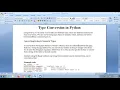 Lecture 5 Type conversion in Python