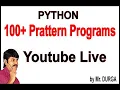 100 Pattern Programs YouTube Live Stream by Durga Sir 9 00PM