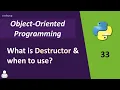 Destructor in Python Object Oriented Programming in Python How Destructor Works