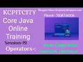 Core Java By KCP Sir SESSION - 19 Operators- Free Core Java Training For Beginners