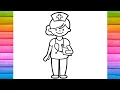 How to draw and color a nurse easily drawing for kids step by step drawing tutorial