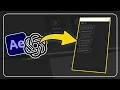 I Asked ChatGPT to Build an After Effects Script Tutorials