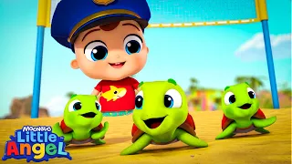 Baby John to the Rescue! 🐢 Beach Day Adventure | Little Angel Kids Songs