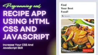 Recipe App Using HTML CSS and JavaScript Create Recipe App Using JavaScript Programmingcool