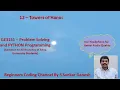 Towers of Hanoi Algorithm Flowchart Pseudocode GE3151-Problem Solving Python Prog Tamil 12