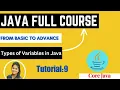 Types of variables Java variable Local variable Static variable Final variable