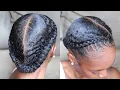 Slick Two Braids Tuck Protective Style Type 4 Natural Hair