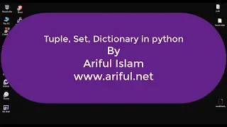 Course in python part-6 Tuple set dictionary in python