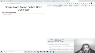 Build a Google Maps Embed in IFrame Code Generator Without API Key in HTML5 Javascript