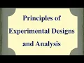 Experimental design basic principles of experimental design randomization replication