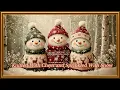 Cozy Snowmen Friends Christmas Snowman Painting Vintage Holiday 4K Frame TV Art Screensaver