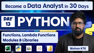Day 13 Python for Data Analytics 2026 Become a Data Analyst in 30 Days by Mohan KTK