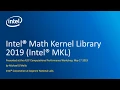 Intel Math Kernel Library 2019