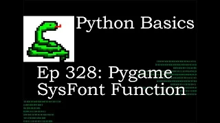 Python Basics Pygame font SysFont Function